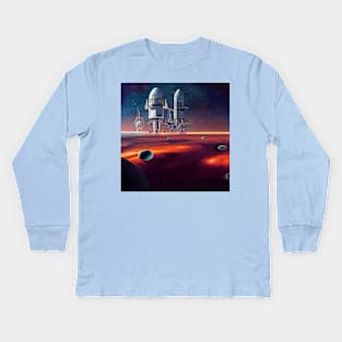 Interplanetary Spaceport Kids Long Sleeve T-Shirt